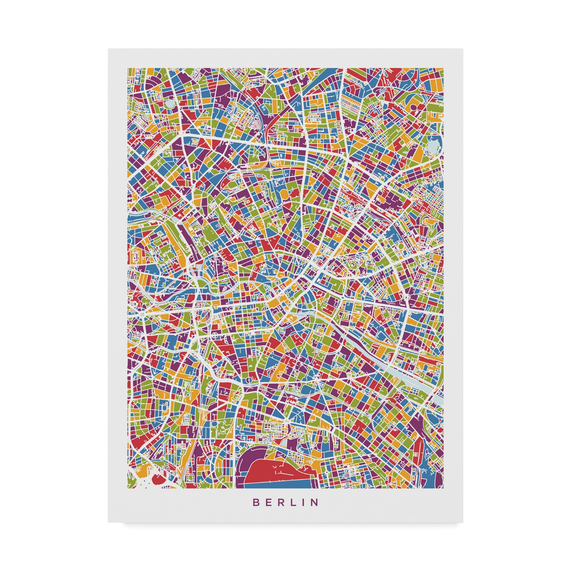 Trademark Fine Art 'Berlin Germany City Map' Canvas Art by Michael Tompsett