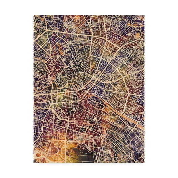 Trademark Fine Art 'Berlin Germany City Map II' Canvas Art by Michael Tompsett