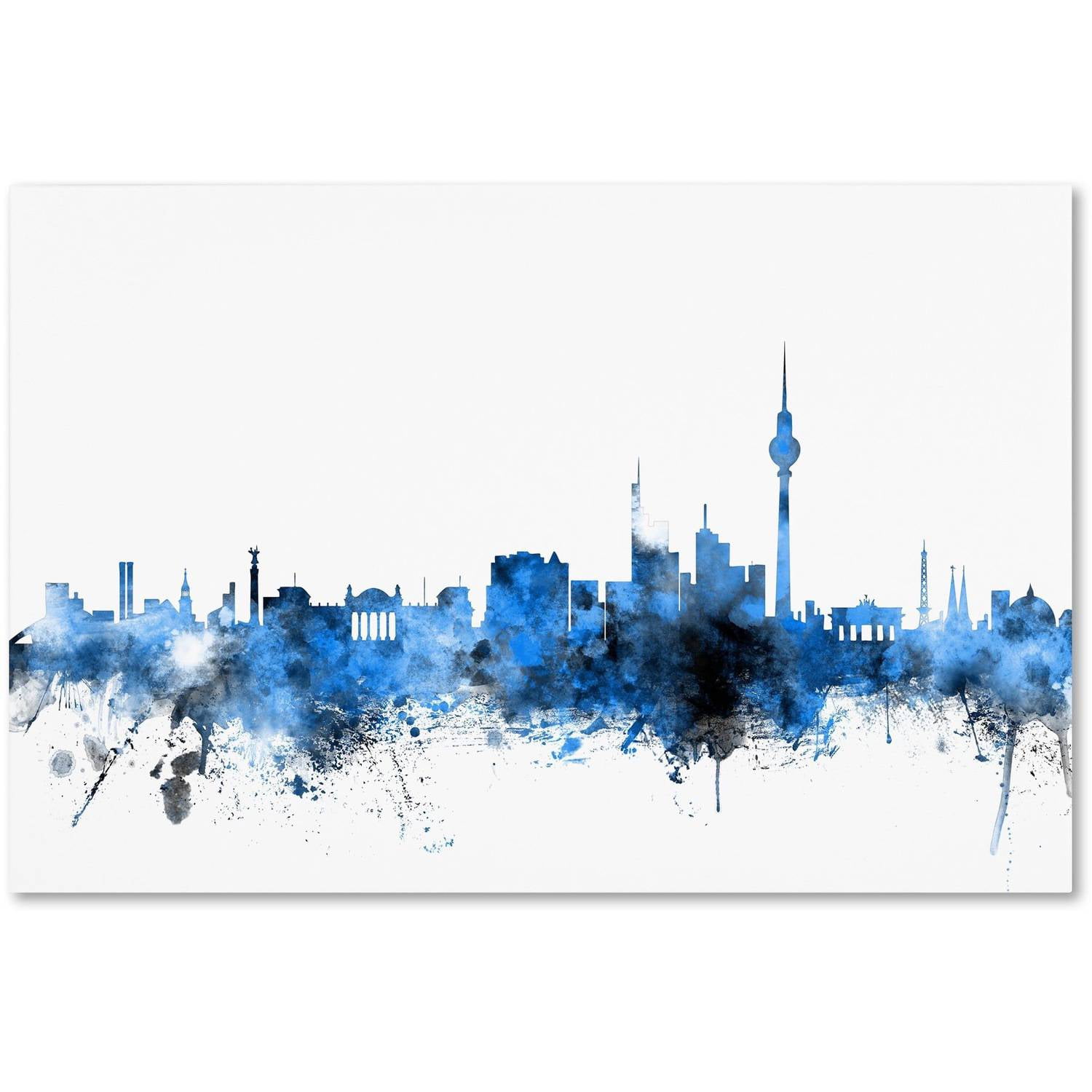 Trademark Fine Art "Berlin Germany Skyline" Canvas Art by Michael Tompsett