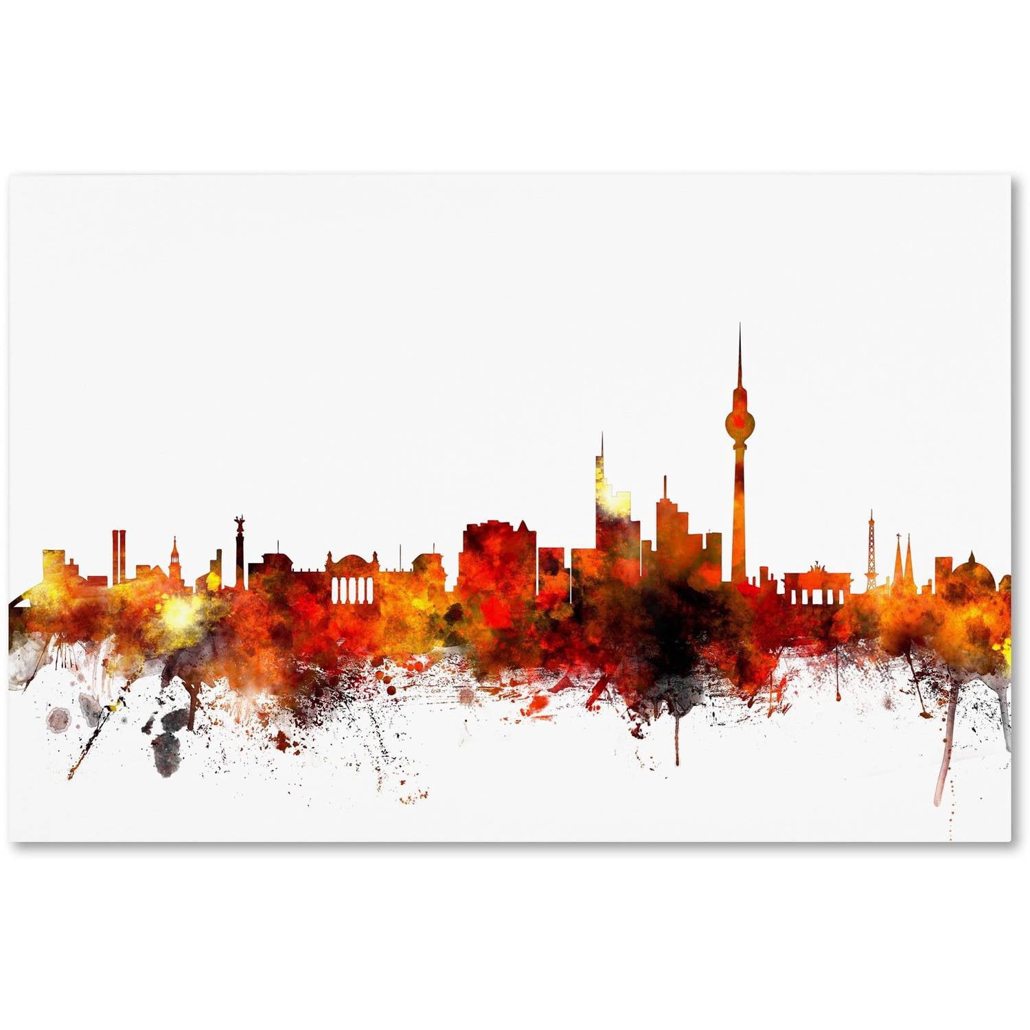 Trademark Fine Art "Berlin Germany Skyline II" Canvas Art by Michael Tompsett
