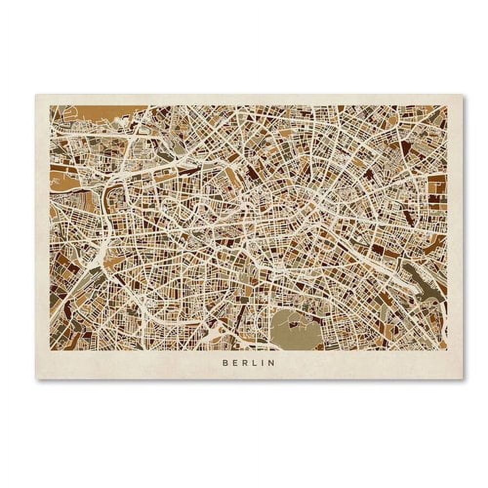 Trademark Fine Art "Berlin Germany Street Map" Canvas Art by Michael Tompsett