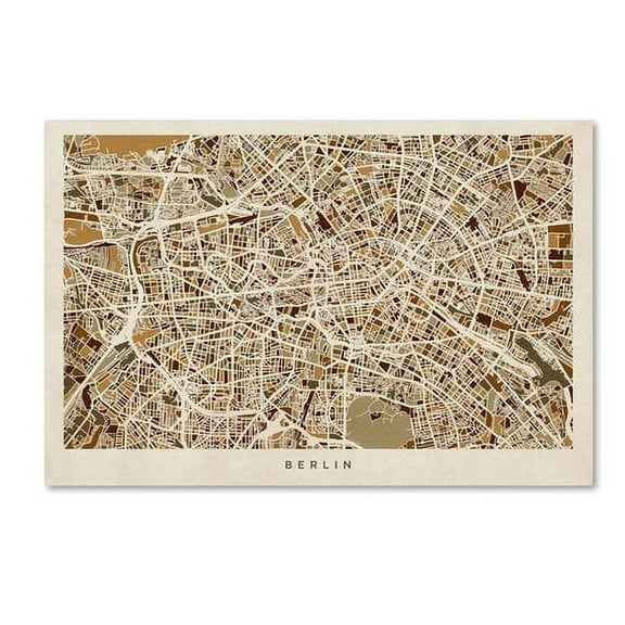 Trademark Fine Art "Berlin Germany Street Map" Canvas Art by Michael Tompsett