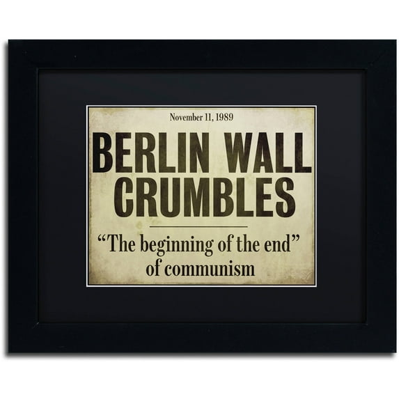 Trademark Fine Art "Berlin Wall" Canvas Art by Color Bakery Black Matte, Black Frame