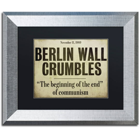 Trademark Fine Art "Berlin Wall" Canvas Art by Color Bakery Black Matte, Silver Frame