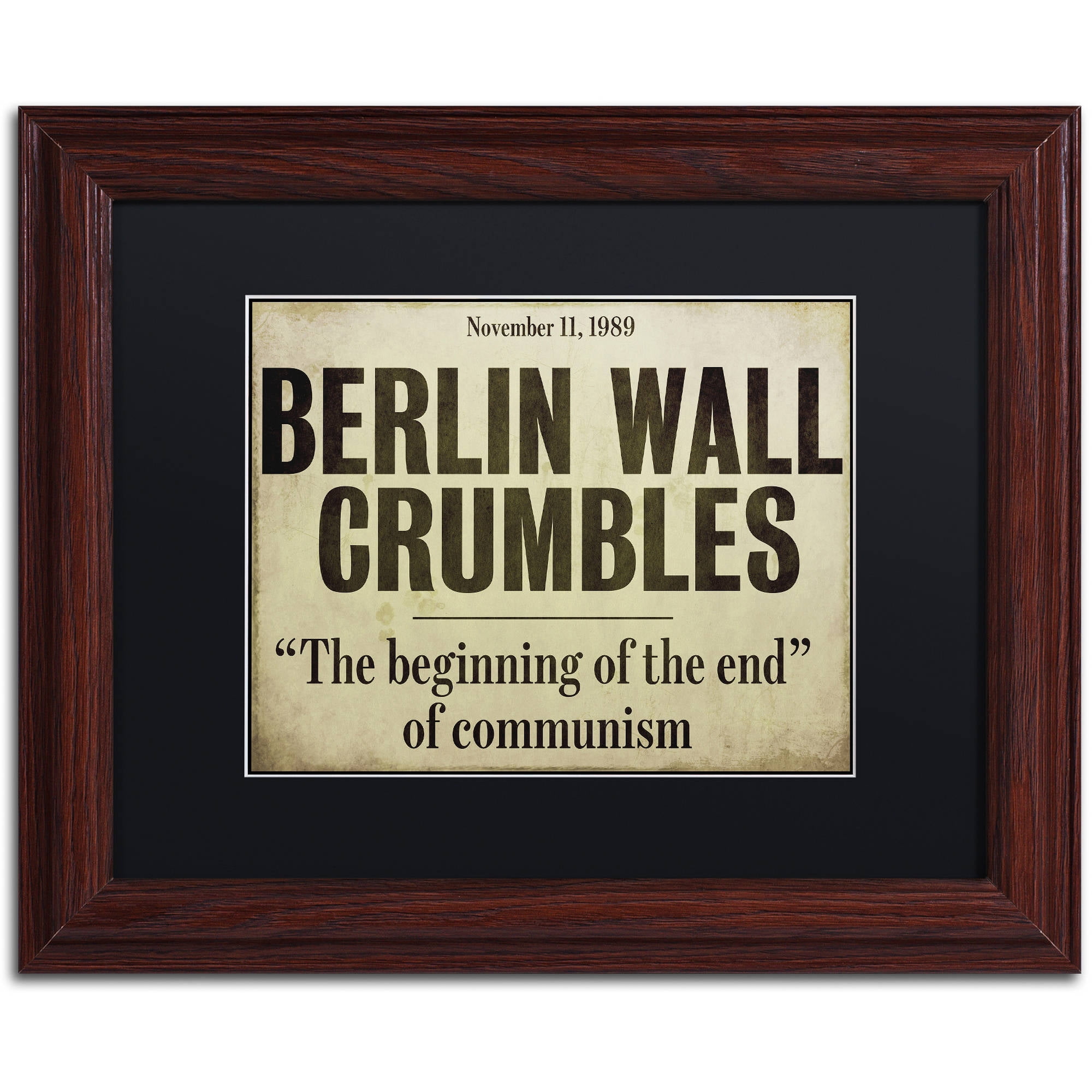 Trademark Fine Art "Berlin Wall" Canvas Art by Color Bakery Black Matte, Wood Frame