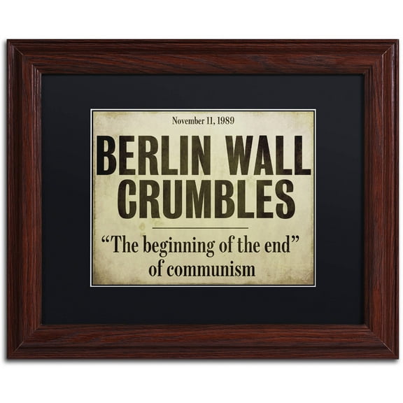 Trademark Fine Art "Berlin Wall" Canvas Art by Color Bakery Black Matte, Wood Frame
