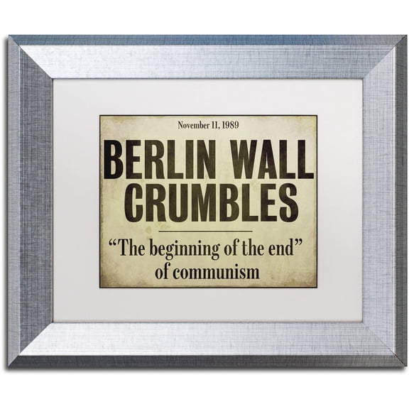 Trademark Fine Art "Berlin Wall" Canvas Art by Color Bakery White Matte, Silver Frame