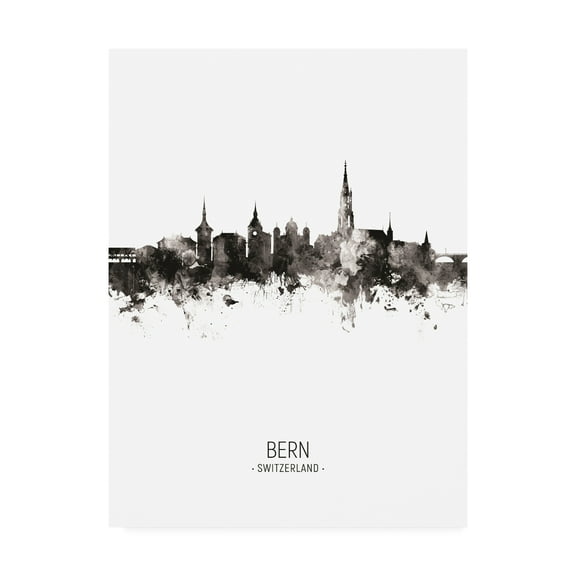 Trademark Fine Art 'Bern Switzerland Skyline Portrait II' Canvas Art by Michael Tompsett