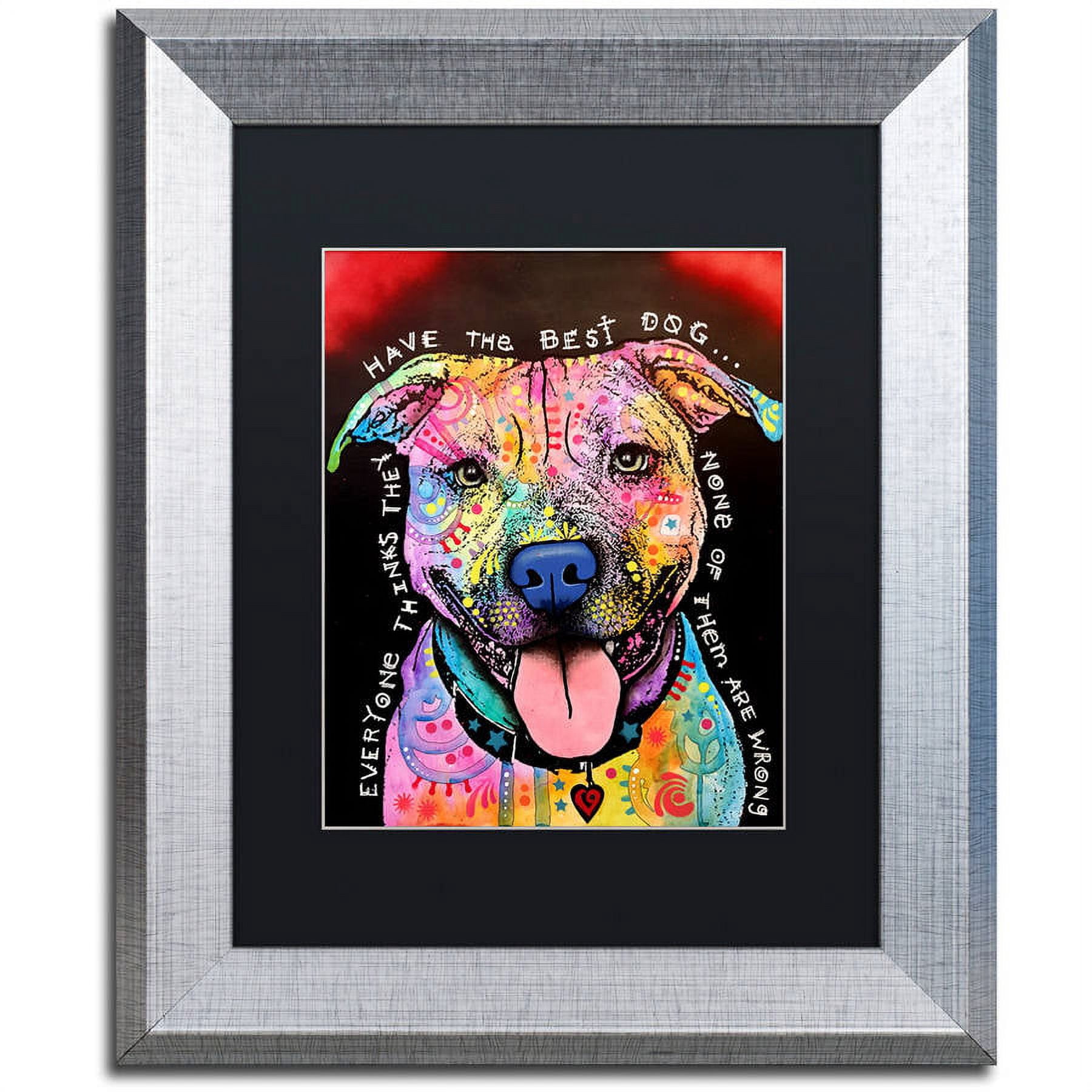 Trademark Fine Art "Best Dog" Canvas Art by Dean Russo, Black Matte, Silver Frame