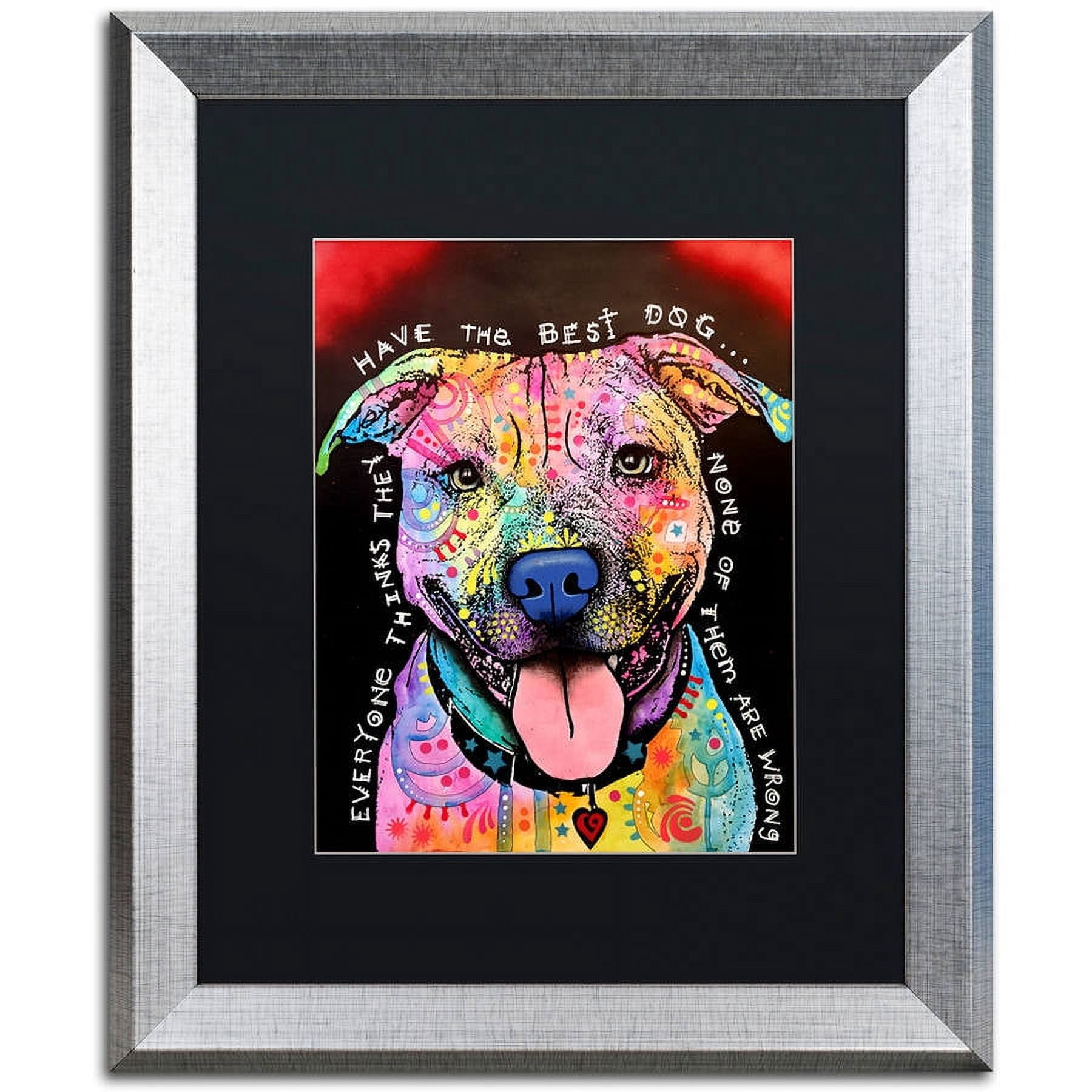 Trademark Fine Art "Best Dog" Canvas Art by Dean Russo, Black Matte, Silver Frame