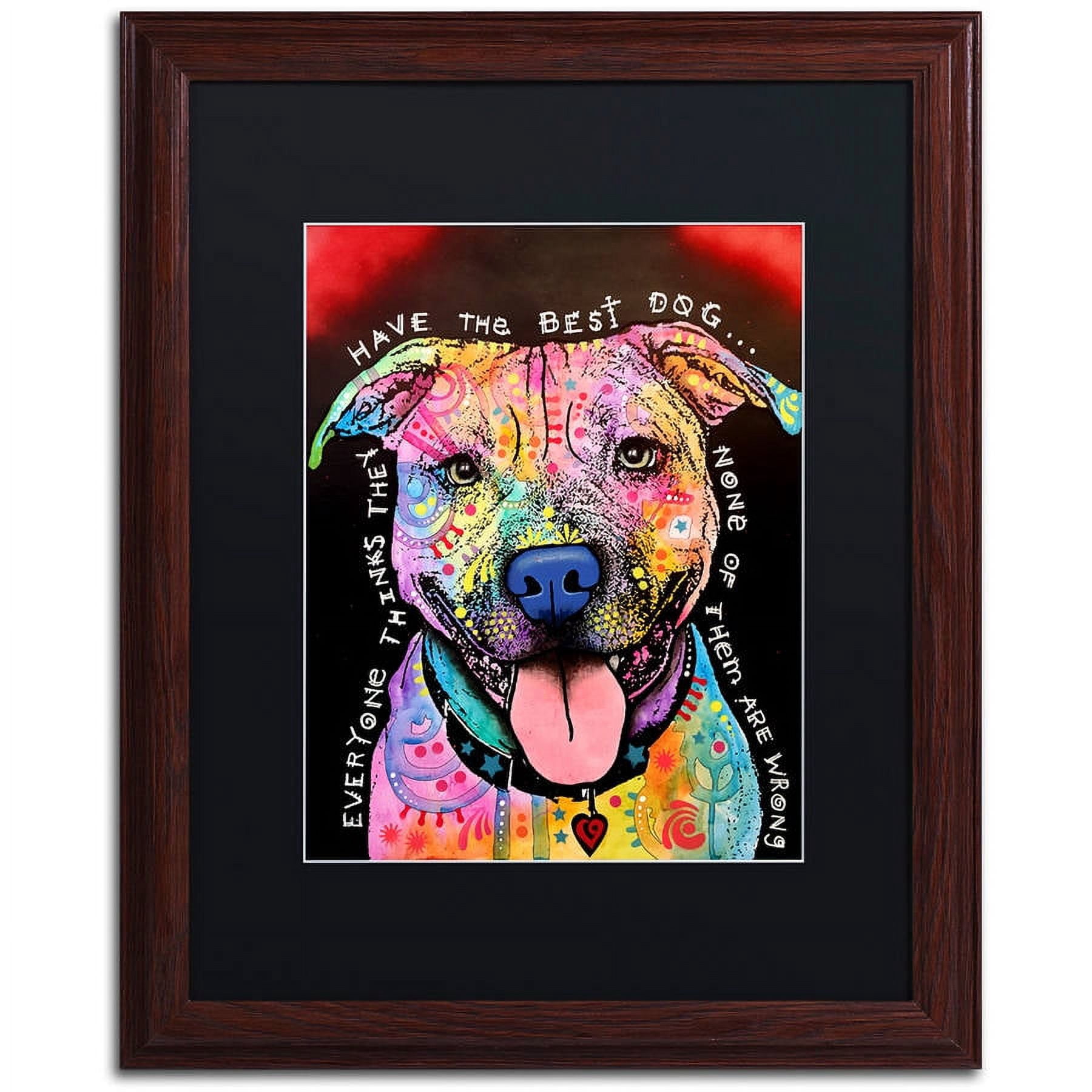 Trademark Fine Art "Best Dog" Canvas Art by Dean Russo, Black Matte, Wood Frame
