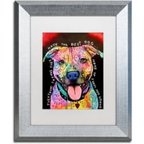 Trademark Fine Art "Best Dog" Canvas Art by Dean Russo, White Matte, Silver Frame