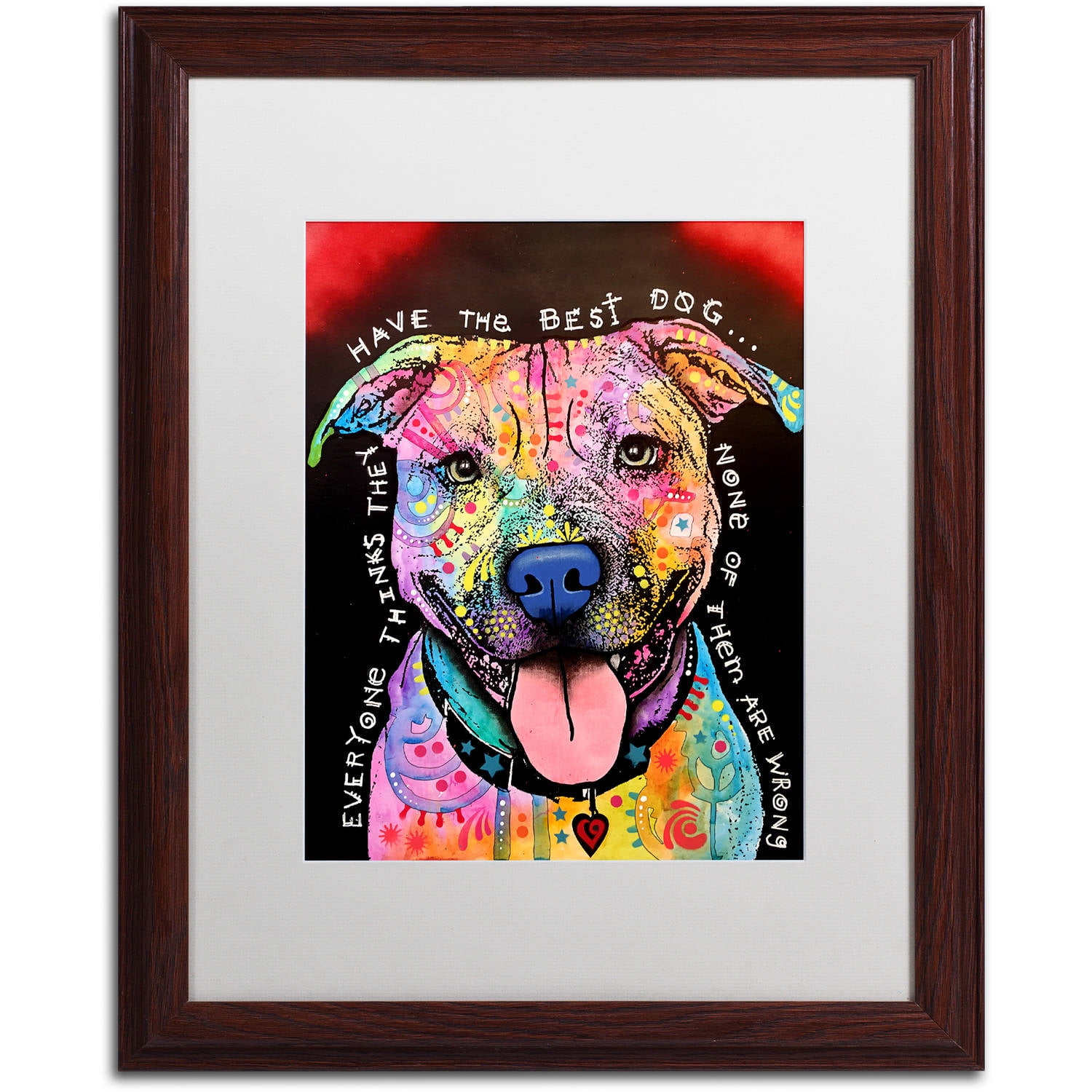 Trademark Fine Art "Best Dog" Canvas Art by Dean Russo, White Matte, Wood Frame