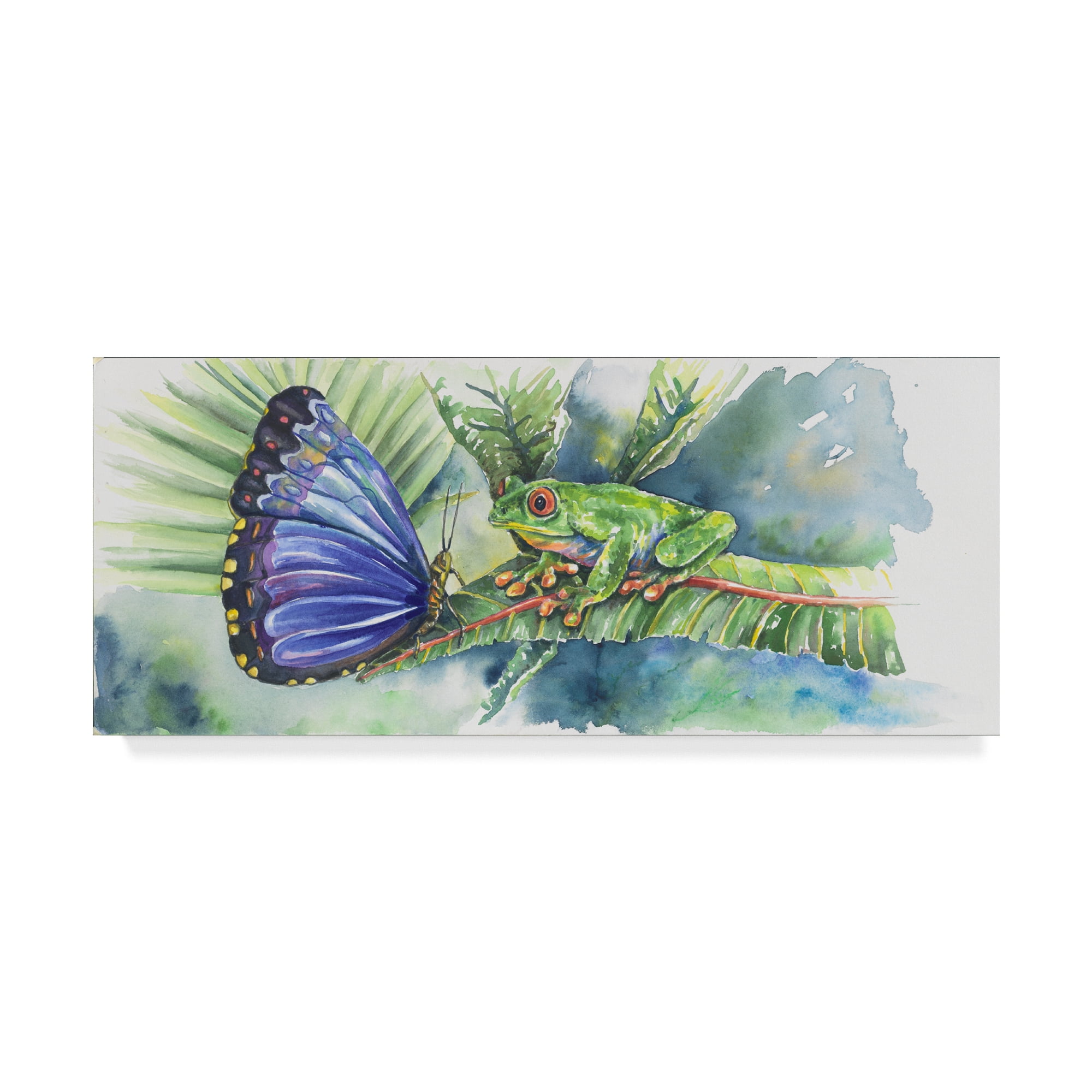 Trademark Fine Art 'Best Friends Frog Butterfly' Canvas Art by Charlsie Kelly