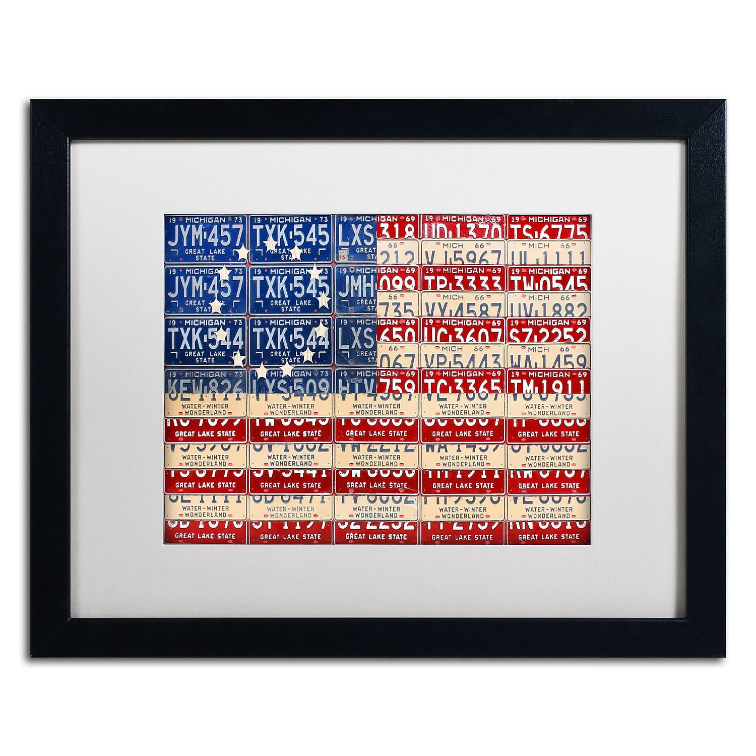 Trademark Fine Art 'Betsy Ross Flag' Canvas Art by Design Turnpike, White Matte, Black Frame