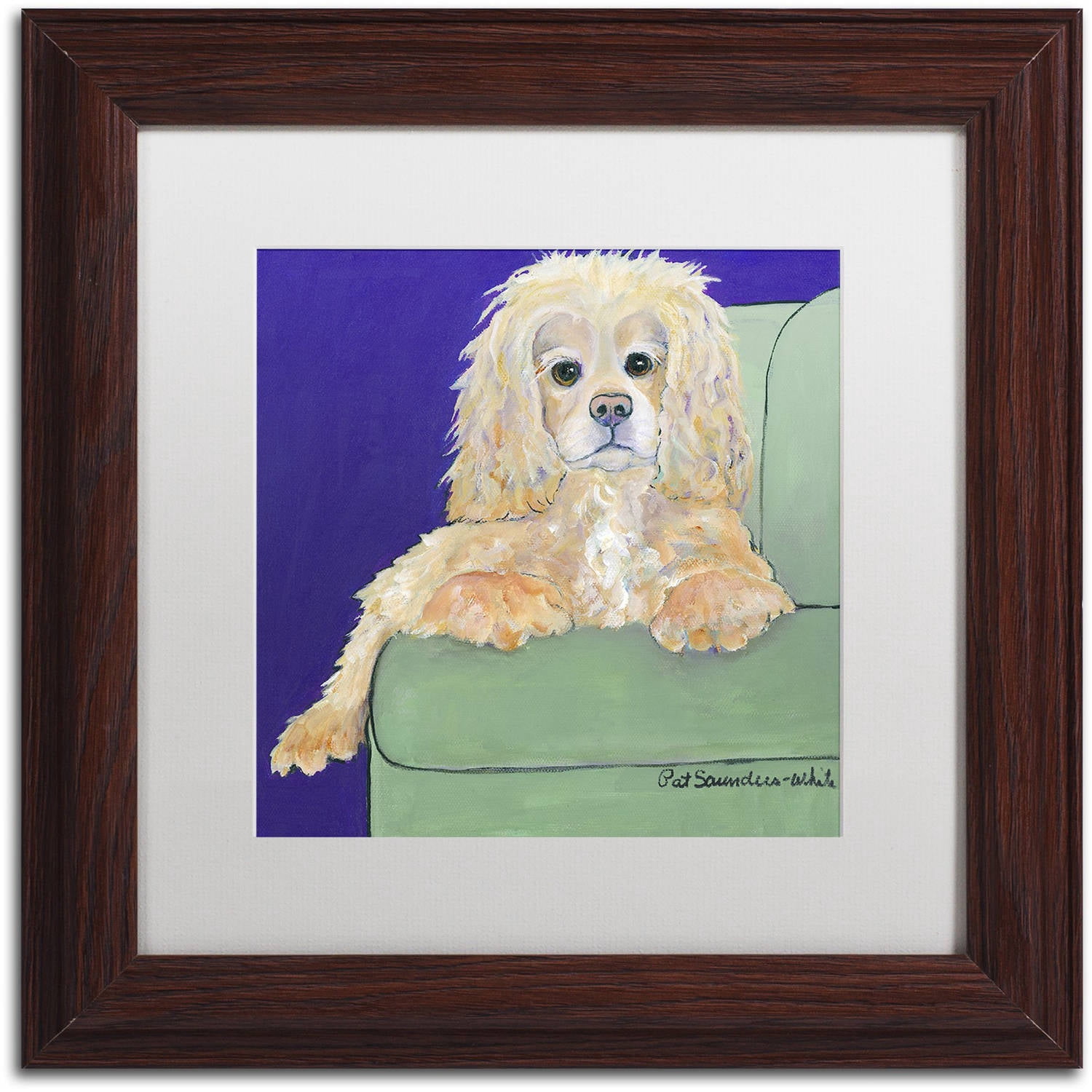 Trademark Fine Art "Betty Boop" Canvas Art by Pat Saunders-White, White Matte, Wood Frame