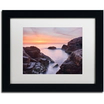 Trademark Fine Art "Between Rocks" Canvas Art by Michael Blanchette Photography White Matte, Black Frame