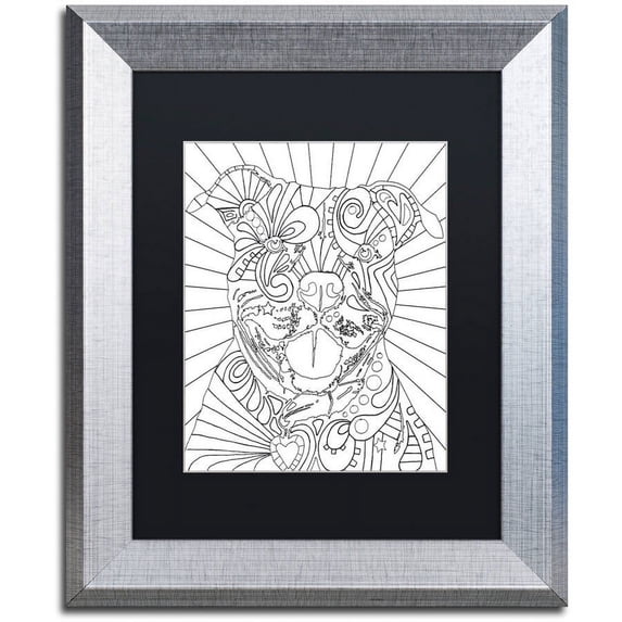 Trademark Fine Art "Beware CB" Canvas Art by Dean Russo, Black Matte, Silver Frame