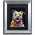 thumbnail image 1 of Trademark Fine Art "Beware of Pit Bulls" Canvas Art by Dean Russo, Black Matte, Silver Frame, 1 of 4