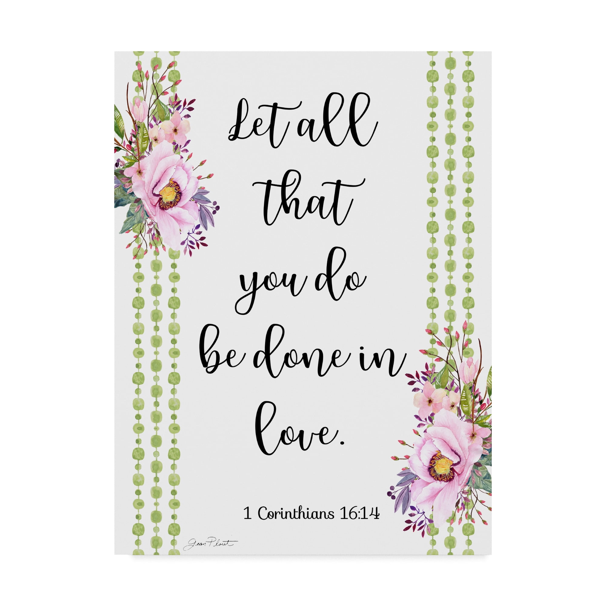 Trademark Fine Art 'Bible Verse Bouquet 1' Canvas Art by Jean Plout