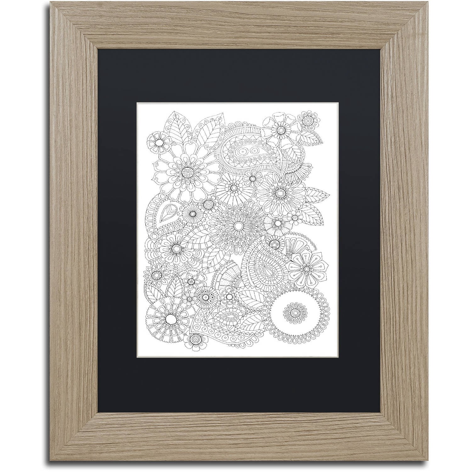 Trademark Fine Art "Big Beautiful Blooms" Canvas Art by Hello Angel, Black Matte, Birch Frame