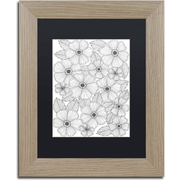 Trademark Fine Art "Big Beautiful Blossoms 1" Canvas Art by Hello Angel, Black Matte, Birch Frame