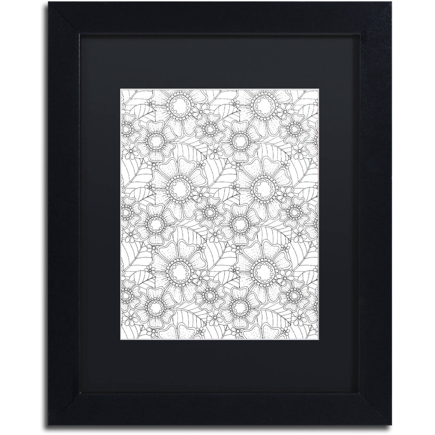 Trademark Fine Art "Big Beautiful Blossoms 12" Canvas Art by Hello Angel, Black Matte, Black Frame