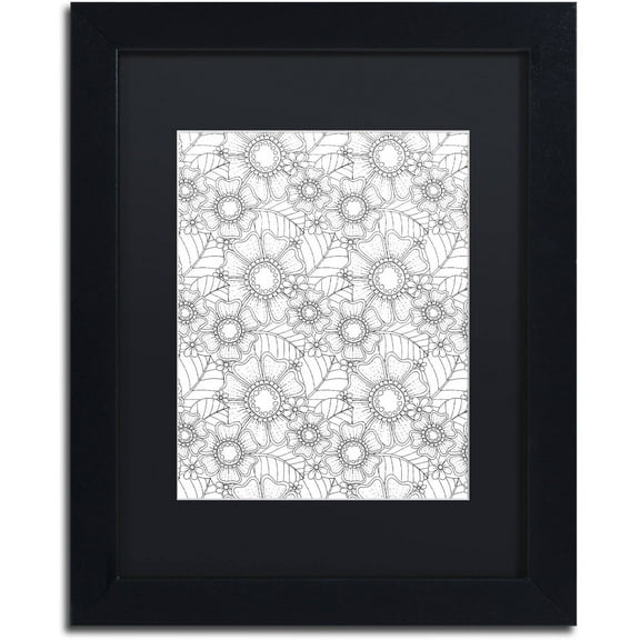 Trademark Fine Art "Big Beautiful Blossoms 12" Canvas Art by Hello Angel, Black Matte, Black Frame