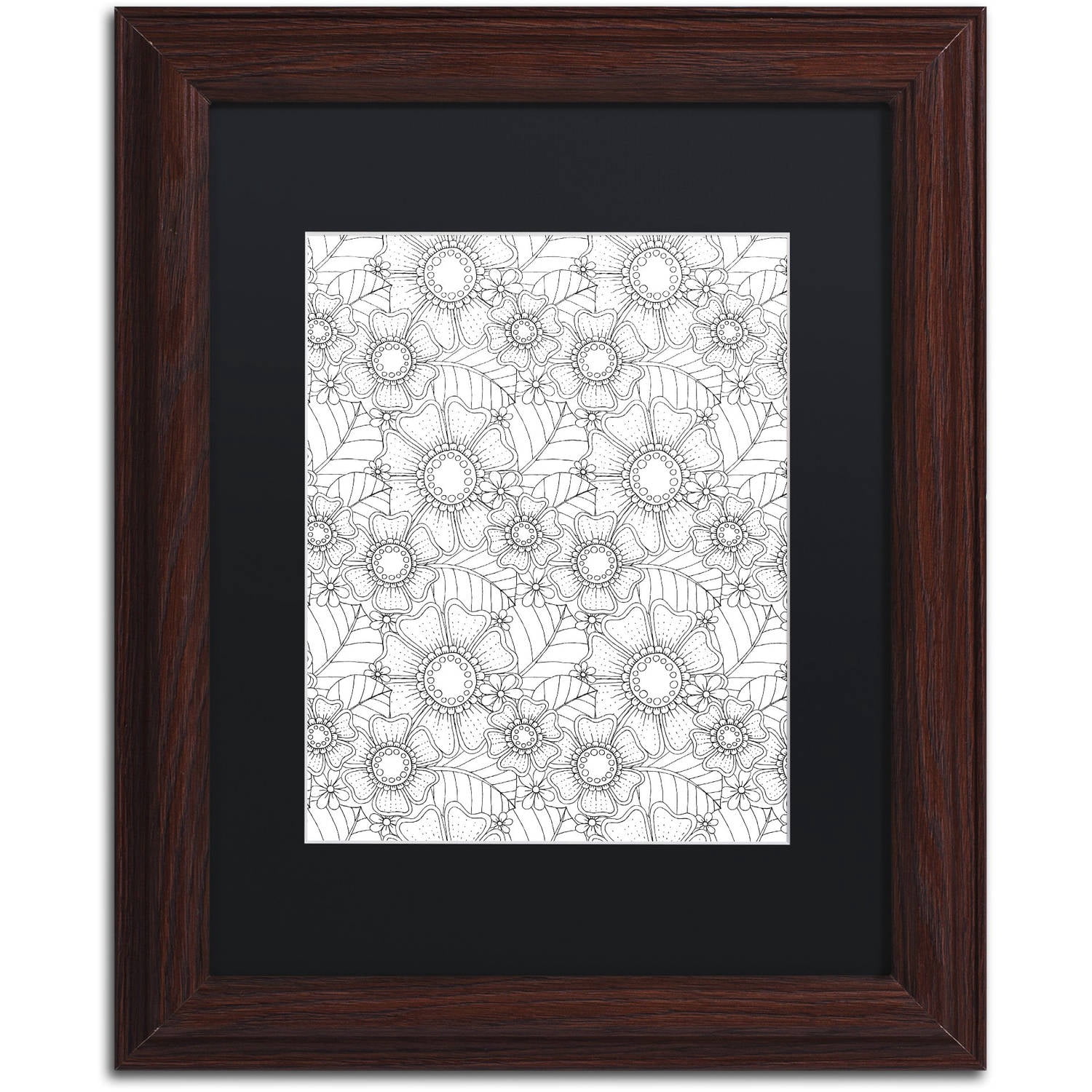 Trademark Fine Art "Big Beautiful Blossoms 12" Canvas Art by Hello Angel, Black Matte, Wood Frame