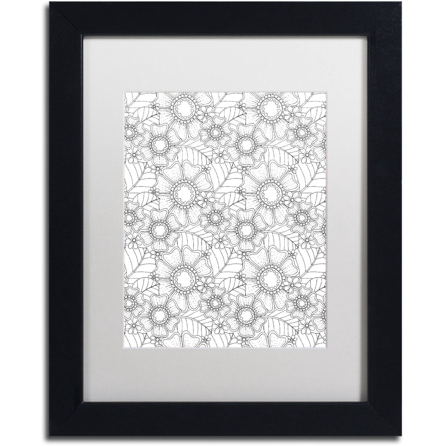 Trademark Fine Art "Big Beautiful Blossoms 12" Canvas Art by Hello Angel, White Matte, Black Frame