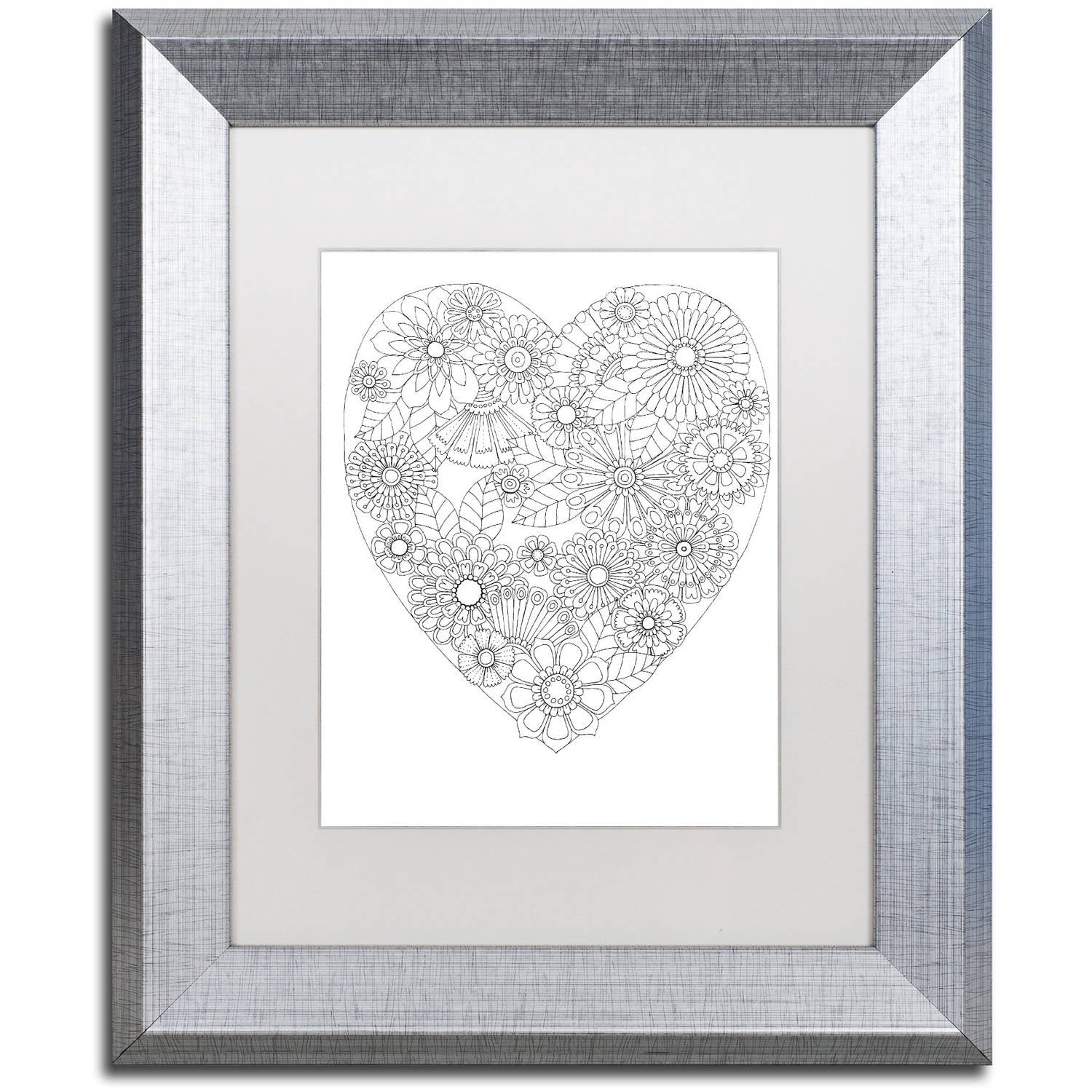 Trademark Fine Art "Big Beautiful Blossoms 13" Canvas Art by Hello Angel, White Matte, Silver Frame