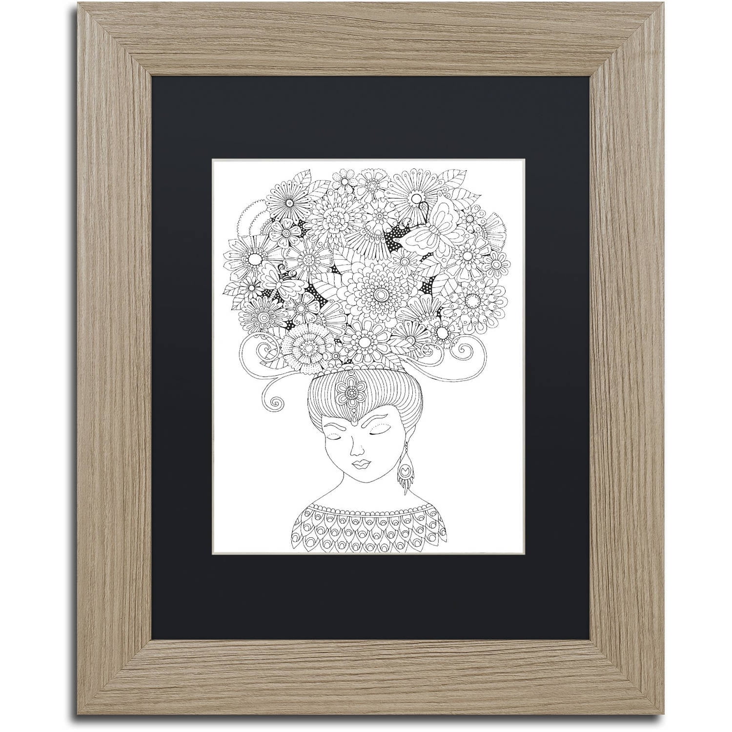 Trademark Fine Art "Big Beautiful Blossoms 18" Canvas Art by Hello Angel, Black Matte, Birch Frame