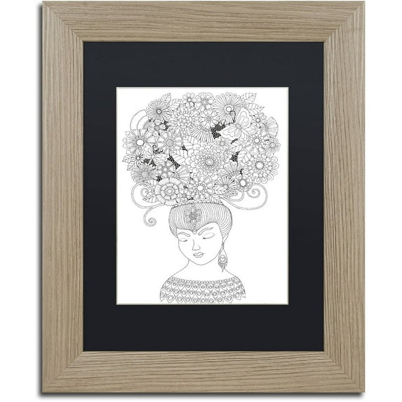 Trademark Fine Art "Big Beautiful Blossoms 18" Canvas Art by Hello Angel, Black Matte, Birch Frame