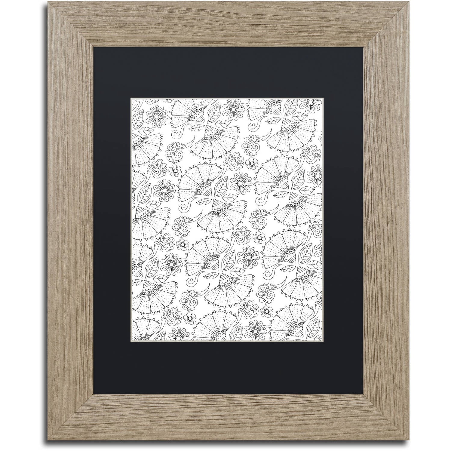 Trademark Fine Art "Big Beautiful Blossoms 20" Canvas Art by Hello Angel, Black Matte, Birch Frame