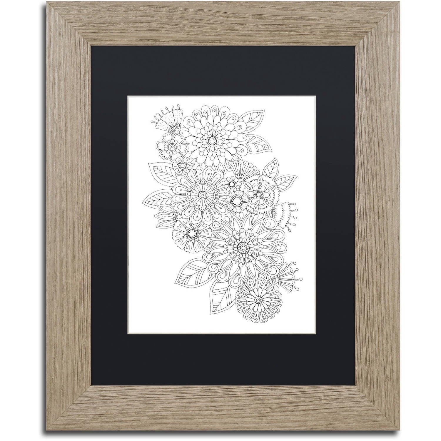 Trademark Fine Art "Big Beautiful Blossoms 25" Canvas Art by Hello Angel, Black Matte, Birch Frame
