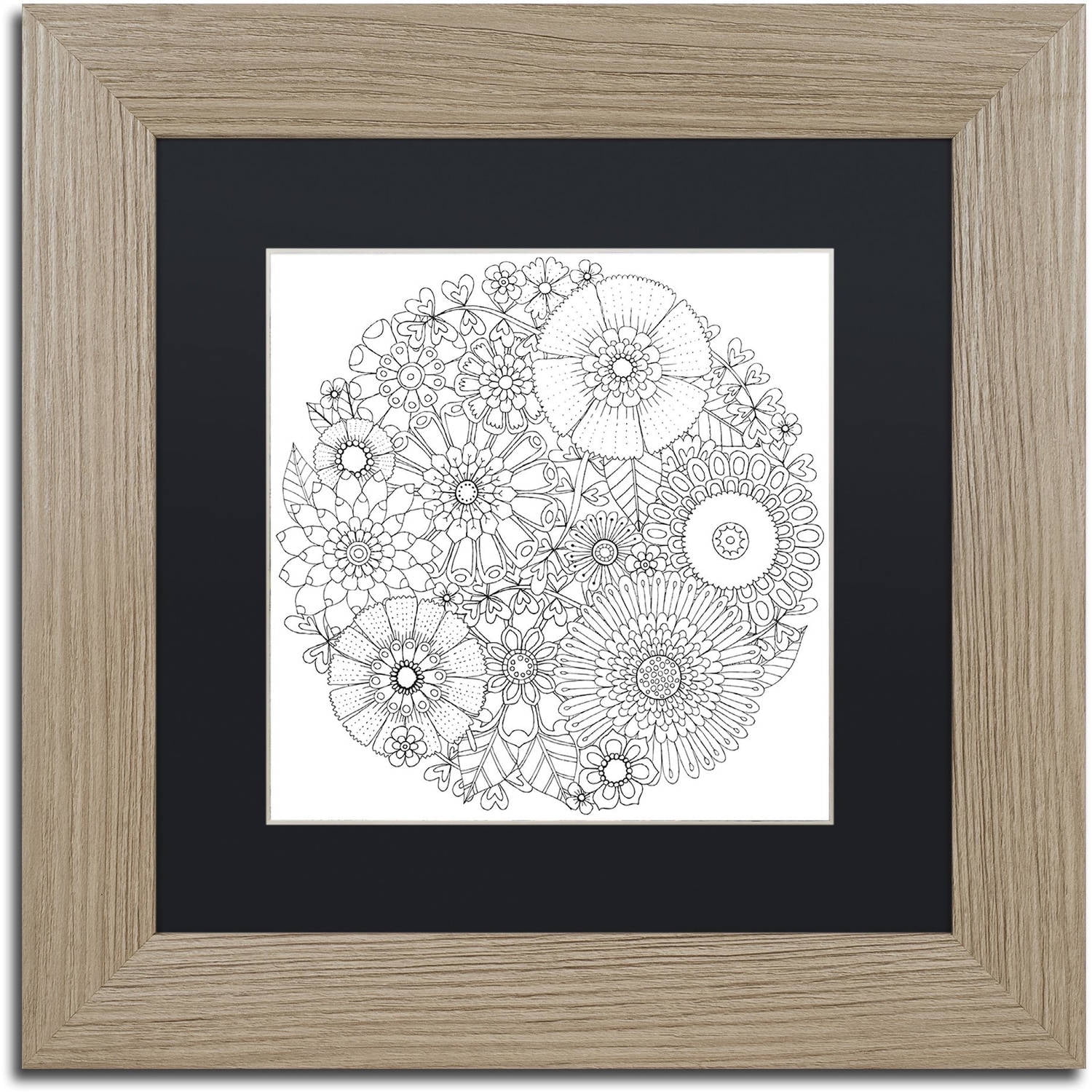 Trademark Fine Art "Big Beautiful Blossoms 30" Canvas Art by Hello Angel, Black Matte, Birch Frame