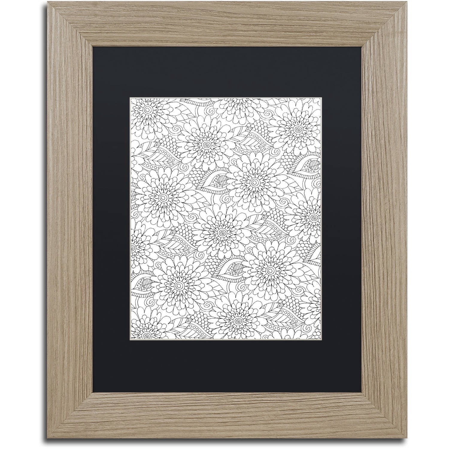 Trademark Fine Art "Big Beautiful Blossoms 32" Canvas Art by Hello Angel, Black Matte, Birch Frame