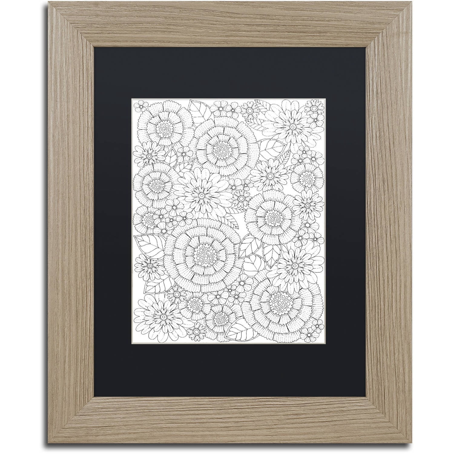 Trademark Fine Art "Big Beautiful Blossoms 5" Canvas Art by Hello Angel, Black Matte, Birch Frame