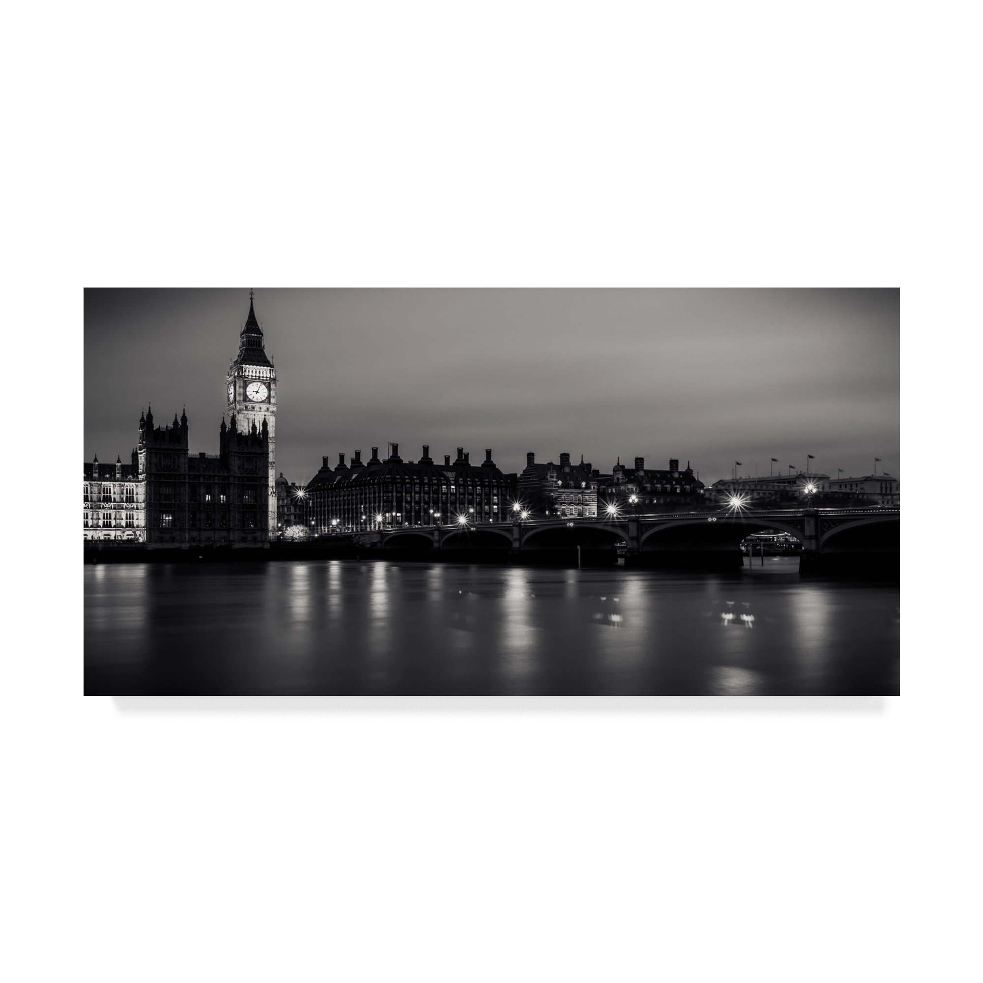 Trademark Fine Art 'Big Ben Black And White' Canvas Art by Giuseppe Torre