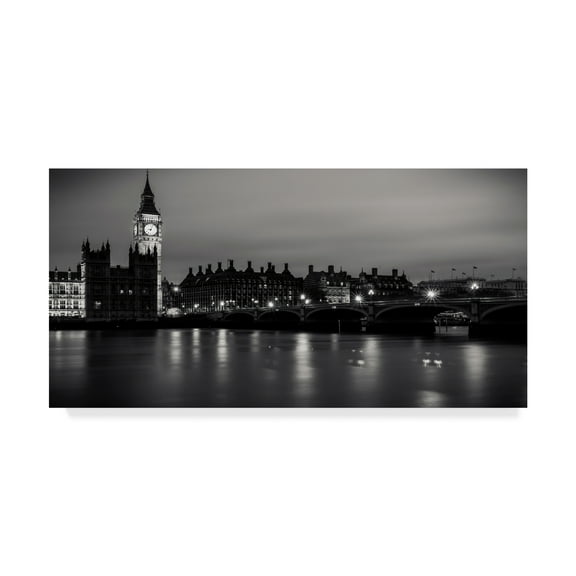 Trademark Fine Art 'Big Ben Black And White' Canvas Art by Giuseppe Torre