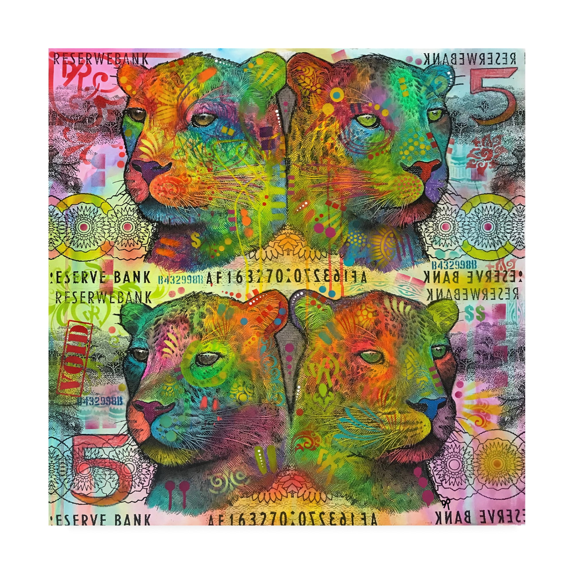 Trademark Fine Art 'Big Cat Reflect 5' Canvas Art by Dean Russo