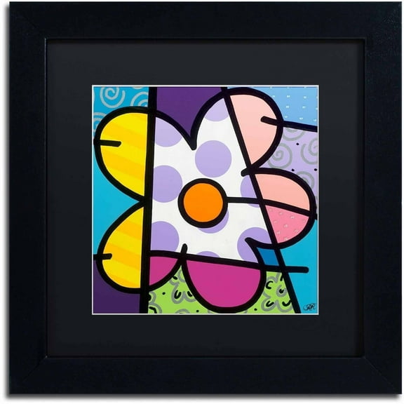 Trademark Fine Art 'Big Flower I' Canvas Art by Roberto Rafael, Black Matte, Black Frame