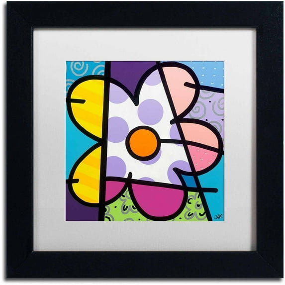 Trademark Fine Art 'Big Flower I' Canvas Art by Roberto Rafael, White Matte, Black Frame