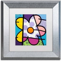 Trademark Fine Art 'Big Flower I' Canvas Art by Roberto Rafael, White Matte, Silver Frame