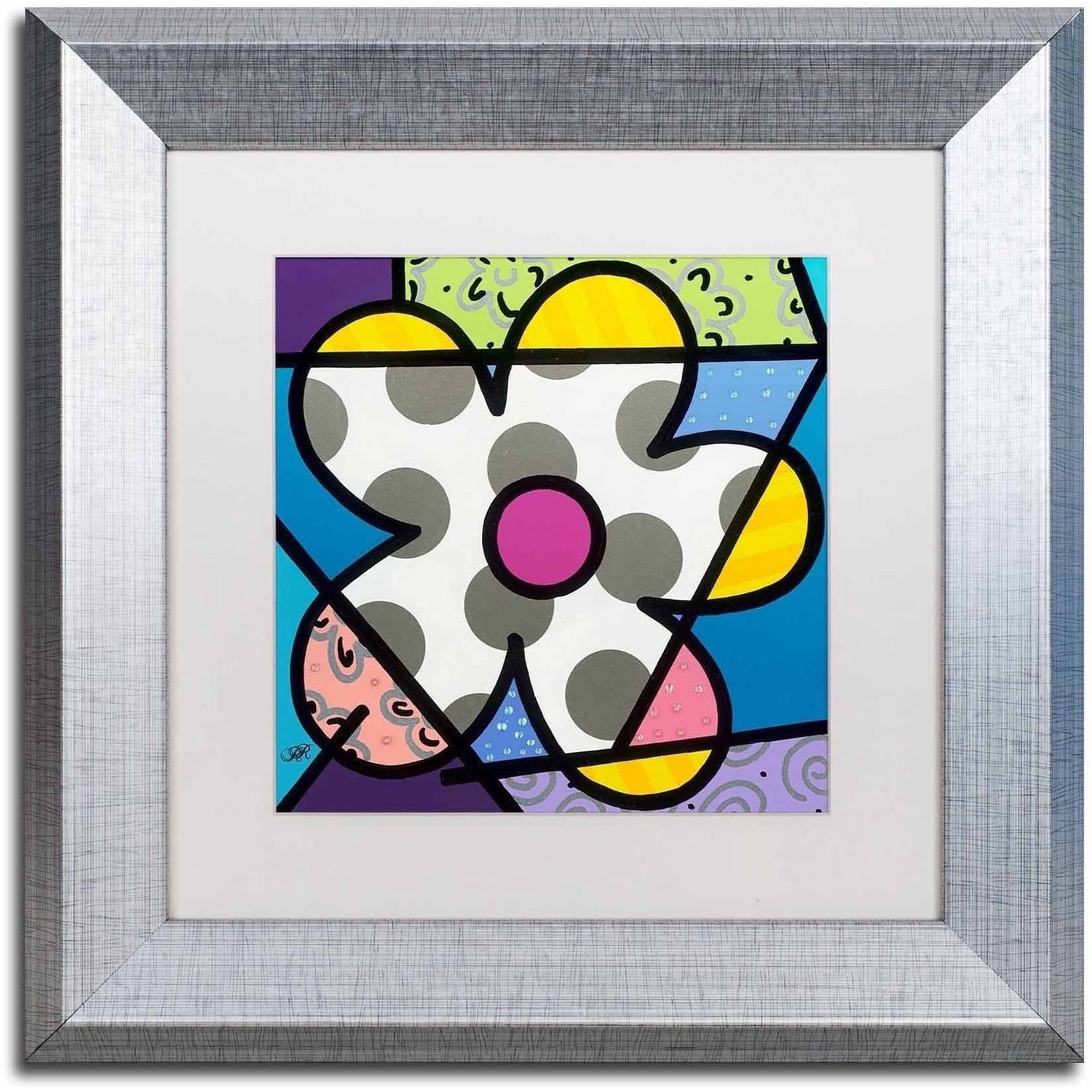 Trademark Fine Art 'Big Flower III' Canvas Art by Roberto Rafael, White Matte, Silver Frame