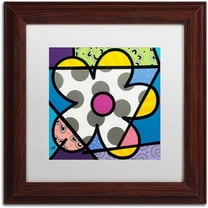 Trademark Fine Art 'Big Flower III' Canvas Art by Roberto Rafael, White Matte, Wood Frame