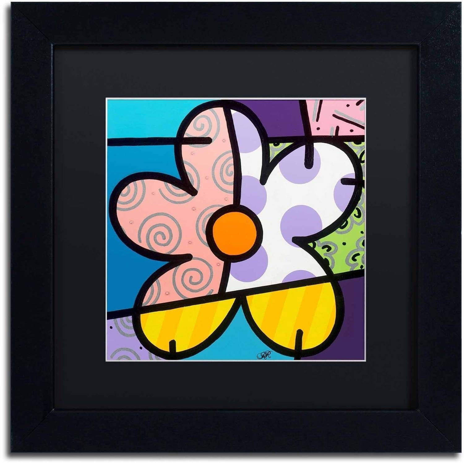 Trademark Fine Art 'Big Flower IV' Canvas Art by Roberto Rafael, Black Matte, Black Frame