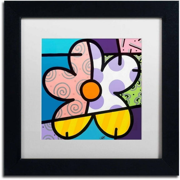 Trademark Fine Art 'Big Flower IV' Canvas Art by Roberto Rafael, White Matte, Black Frame