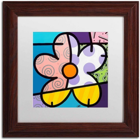 Trademark Fine Art 'Big Flower IV' Canvas Art by Roberto Rafael, White Matte, Wood Frame
