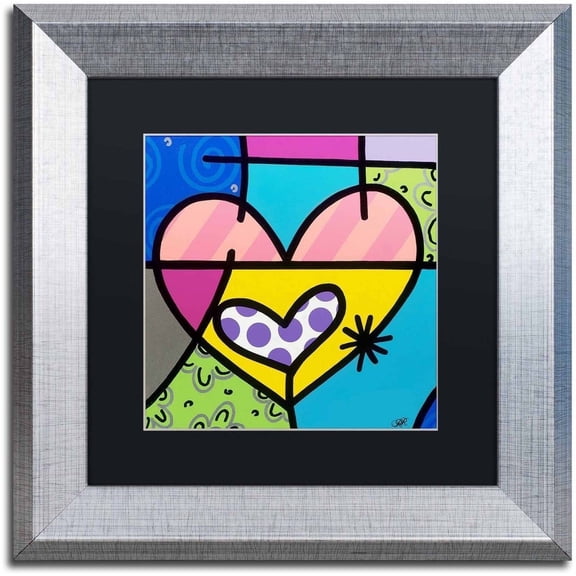 Trademark Fine Art 'Big Heart I' Canvas Art by Roberto Rafael, Black Matte, Silver Frame
